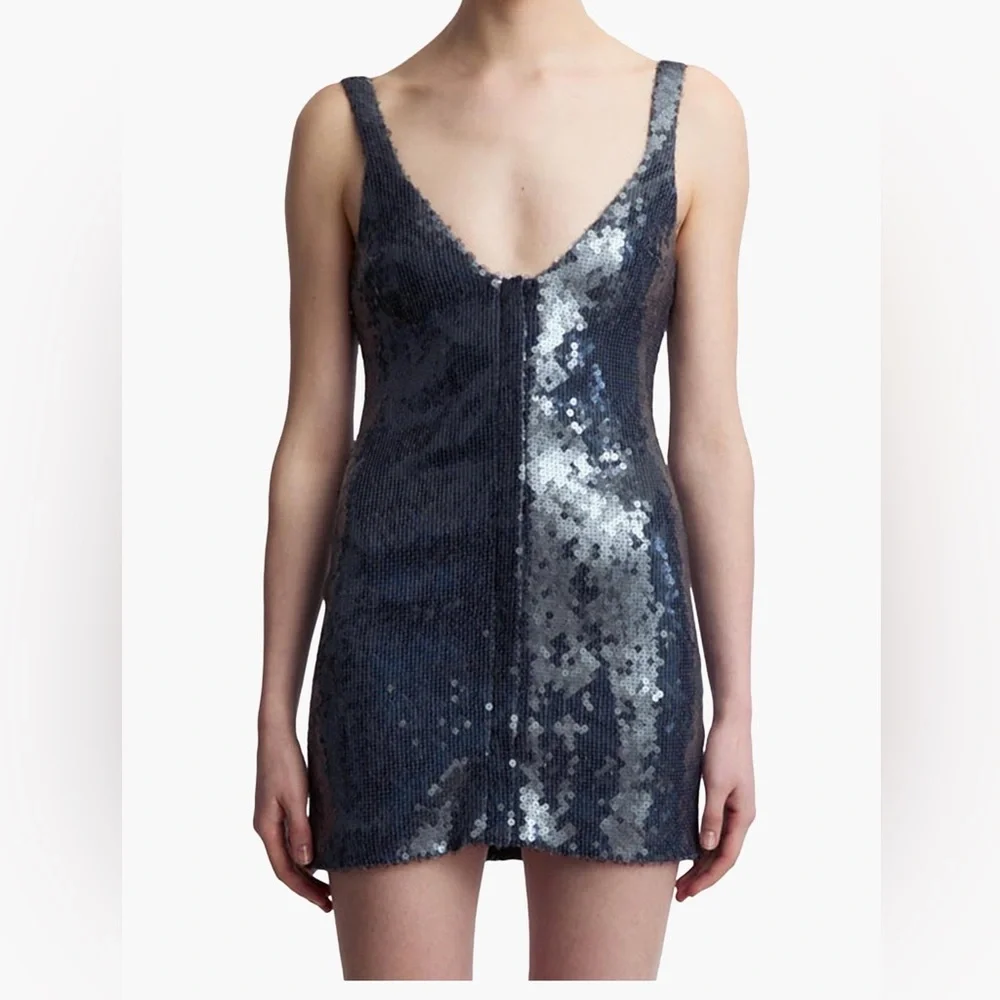 16 Arlington Midnight Blue Sequin mini dress - Picture 3 of 10